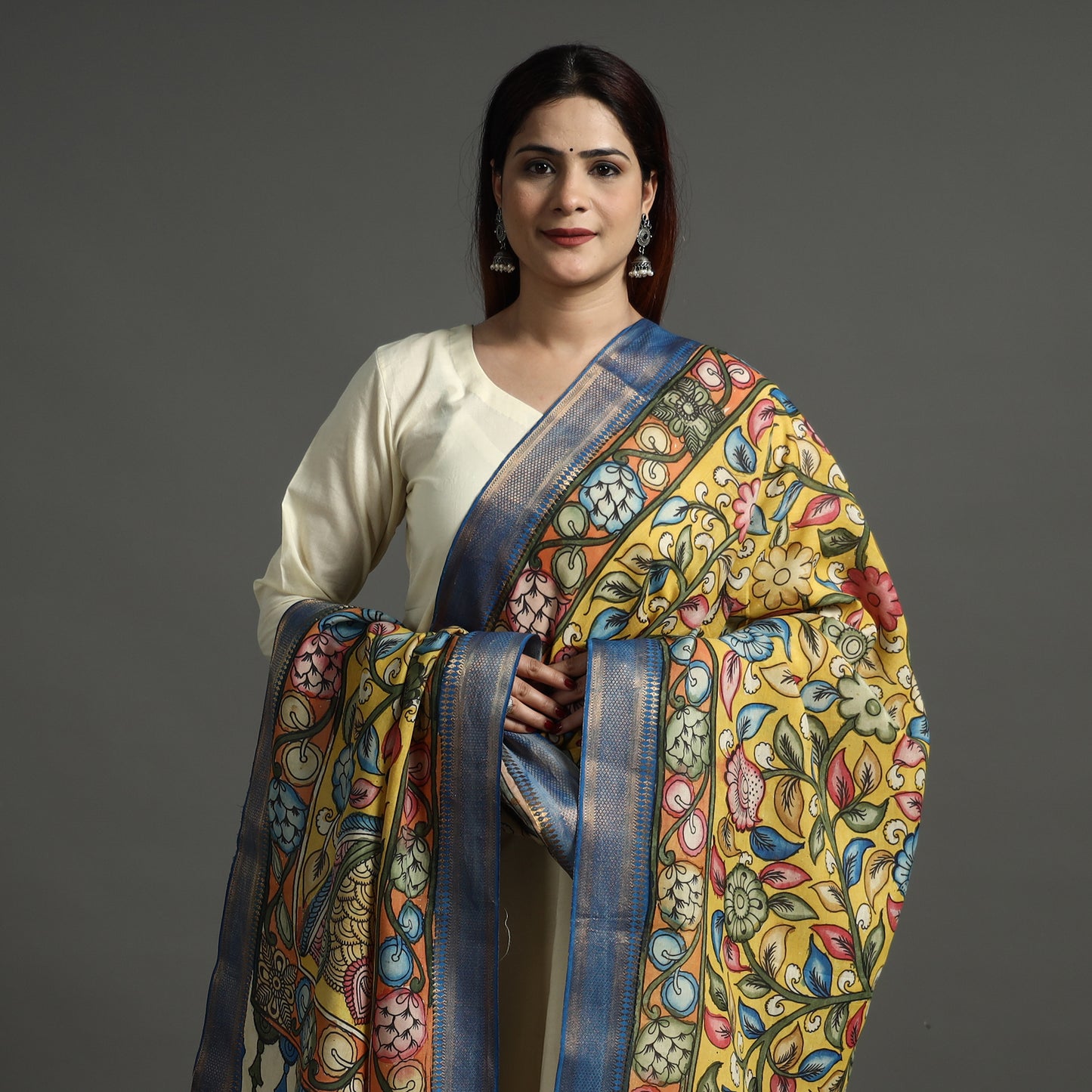 Kalamkari Handpainted Dupatta