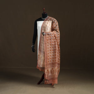 Ajrakh Vanaspati Hand Block Print Natural Dyed Kota Doria Cotton Dupatta 13