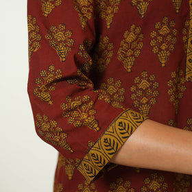 Red - Bagh Block Printed Cotton Kurta with Palazzo & Dupatta Set 15