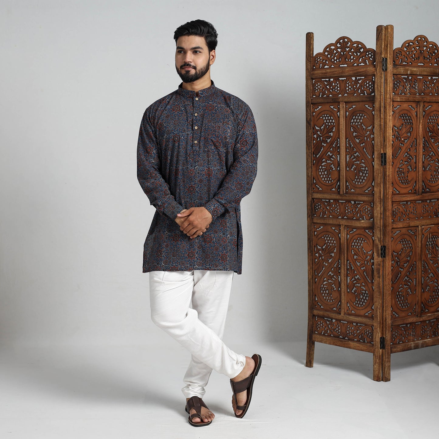 ajrakh Men's short kurta