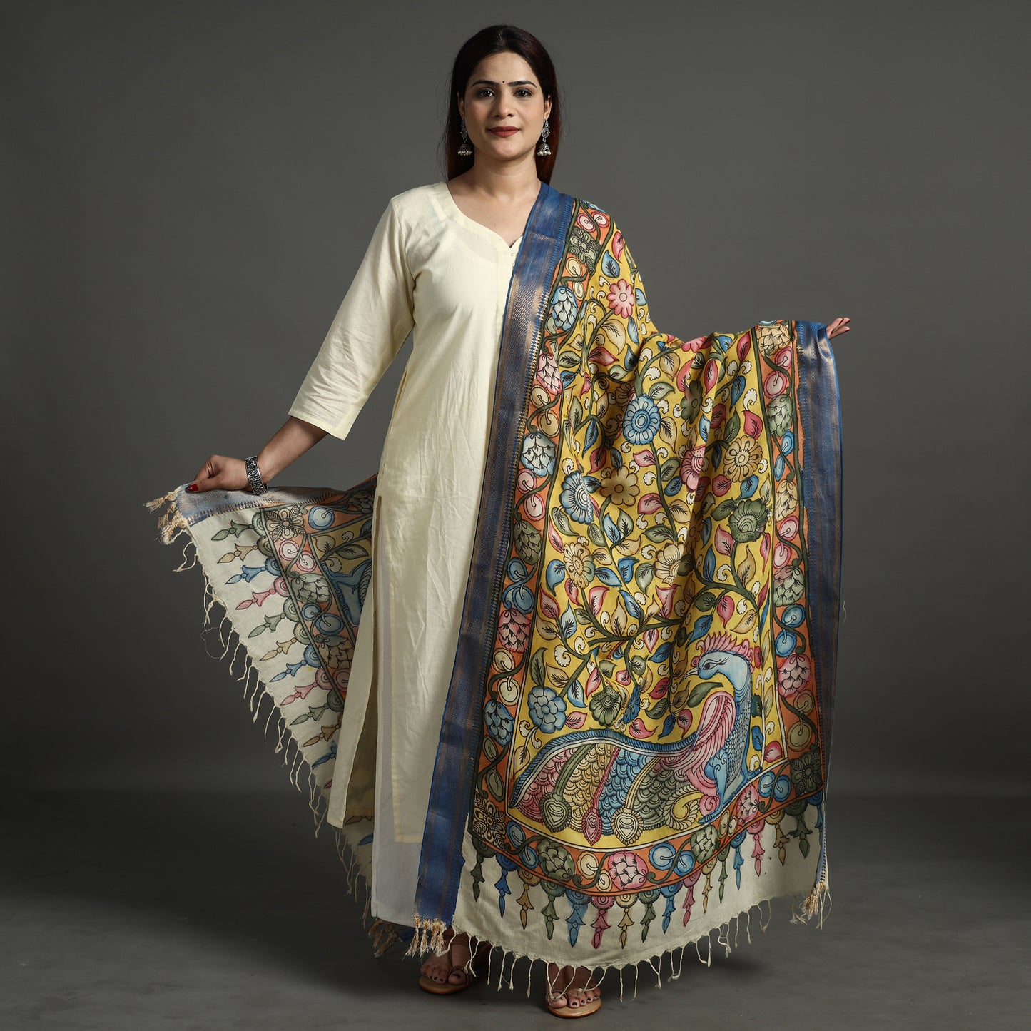 Kalamkari Handpainted Dupatta