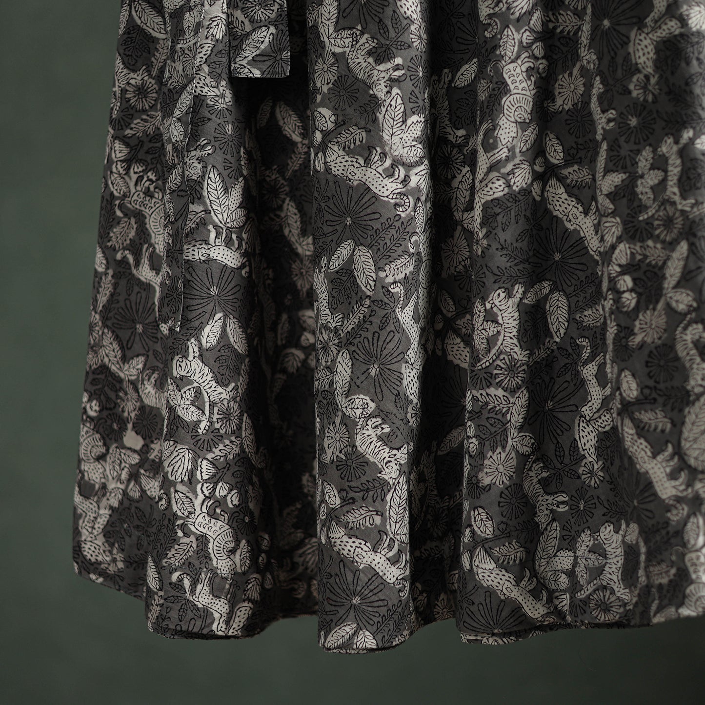 Bagru Hand Block Print Natural Dyed Cotton Wrap Around Skirt 13
