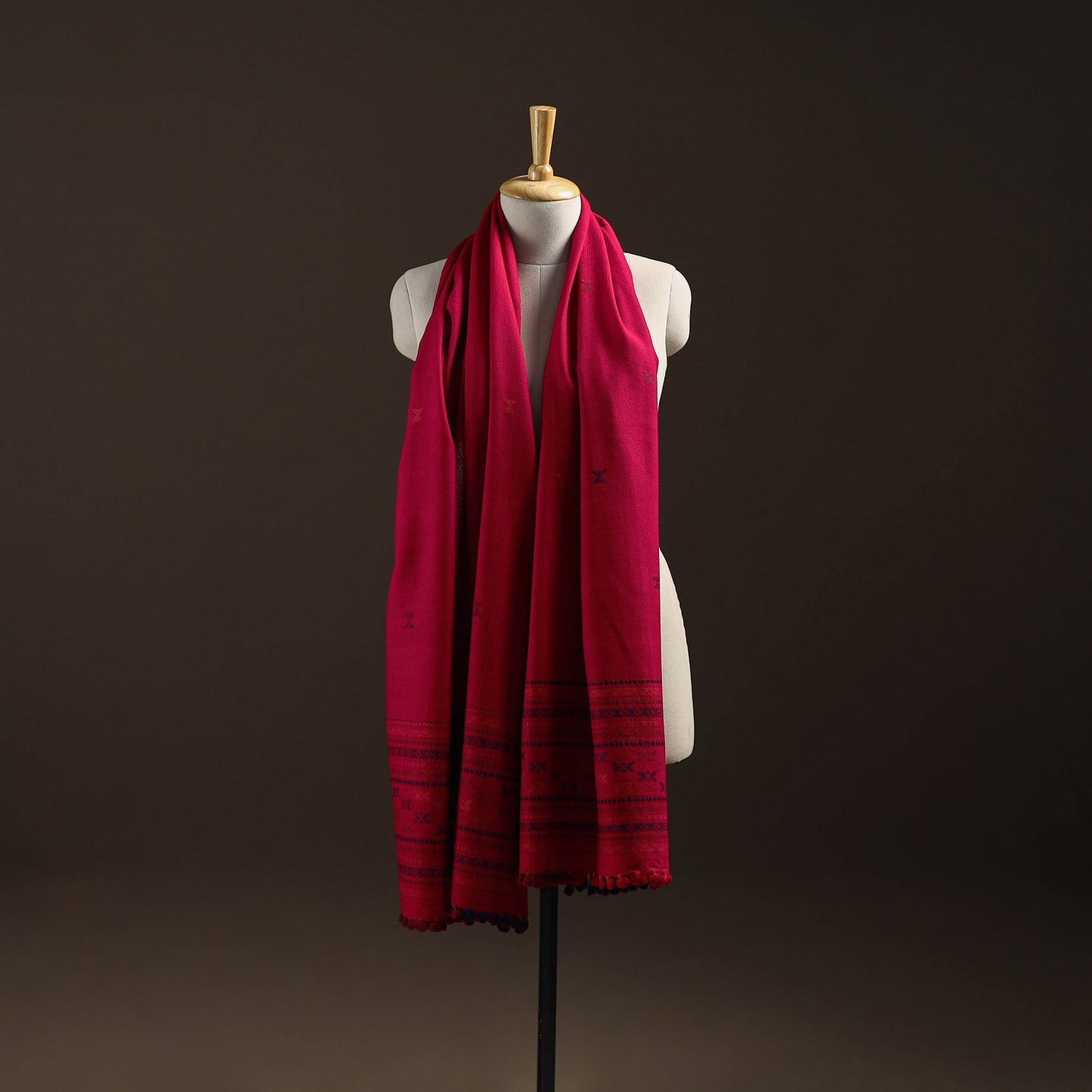 Kutch Bhujodi Handwoven Merino Wool Dhabla Shawl 33