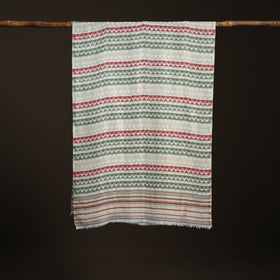 Zig Zag Zari Weave Fine Wool Stole for Women 101