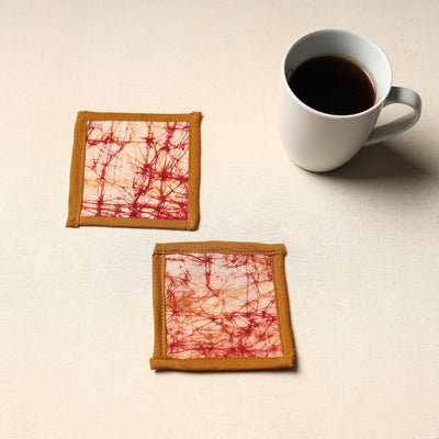 Brown Handmade Cotton Coasters (Set of 2)