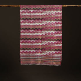 Zig Zag Zari Weave Fine Wool Stole for Women 100