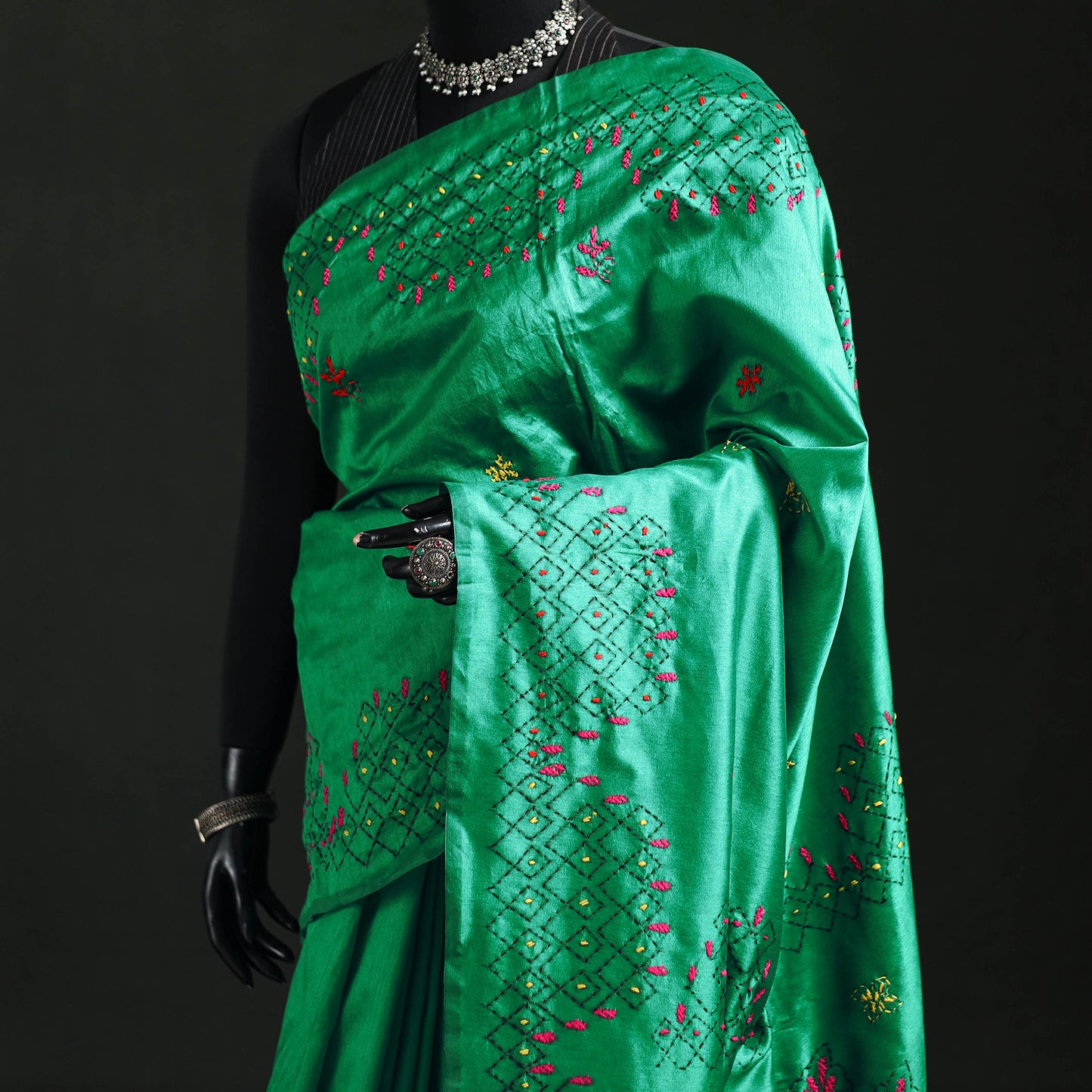 Hand Embroidered Silk Saree 63