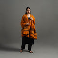  Orange Kutch Ahir Hand Embroidery Woollen Shawl