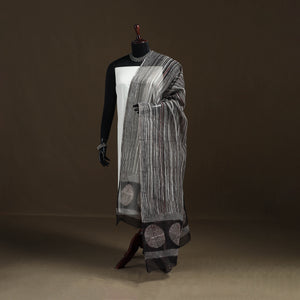 Ajrakh Vanaspati Hand Block Print Natural Dyed Kota Doria Cotton Dupatta 14