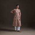 Gota Work Floral Sanganeri Block Print Cotton A-Line Angrakha Kurta for Women 18