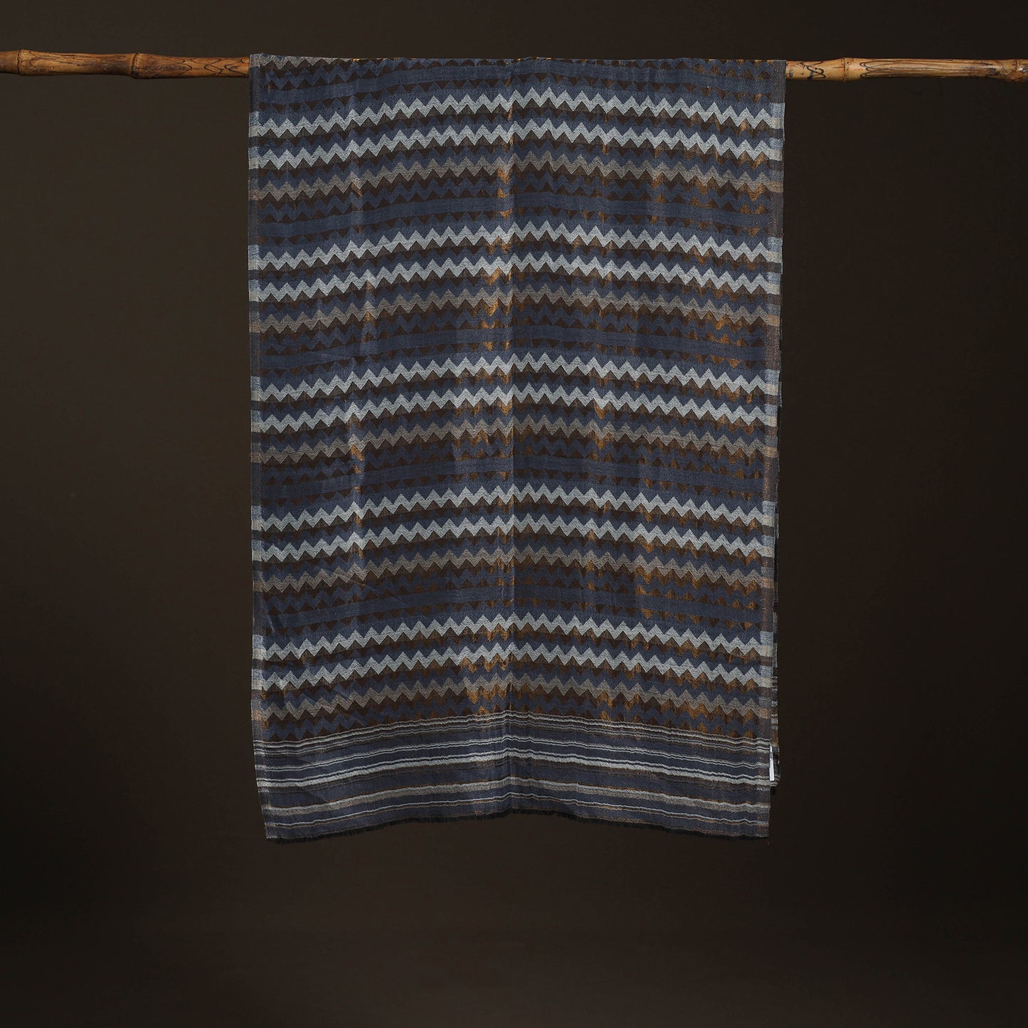 Zig Zag Zari Weave Fine Wool Stole for Women 99