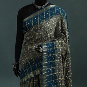 Kutch Tie-Dye Bandhani Cotton Saree with Blouse Piece 06