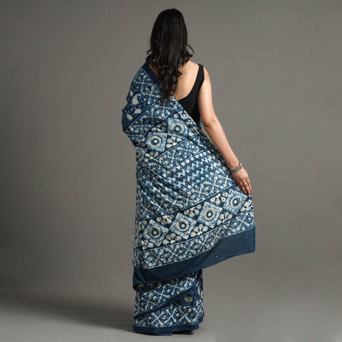 block printed saree