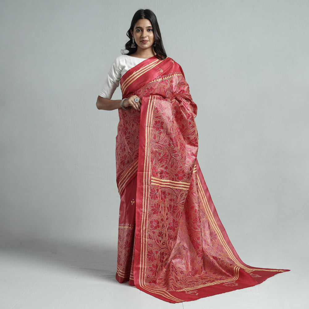 Kantha Embroidery Saree