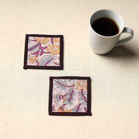 Purple Handmade Cotton Coasters (Set of 2)