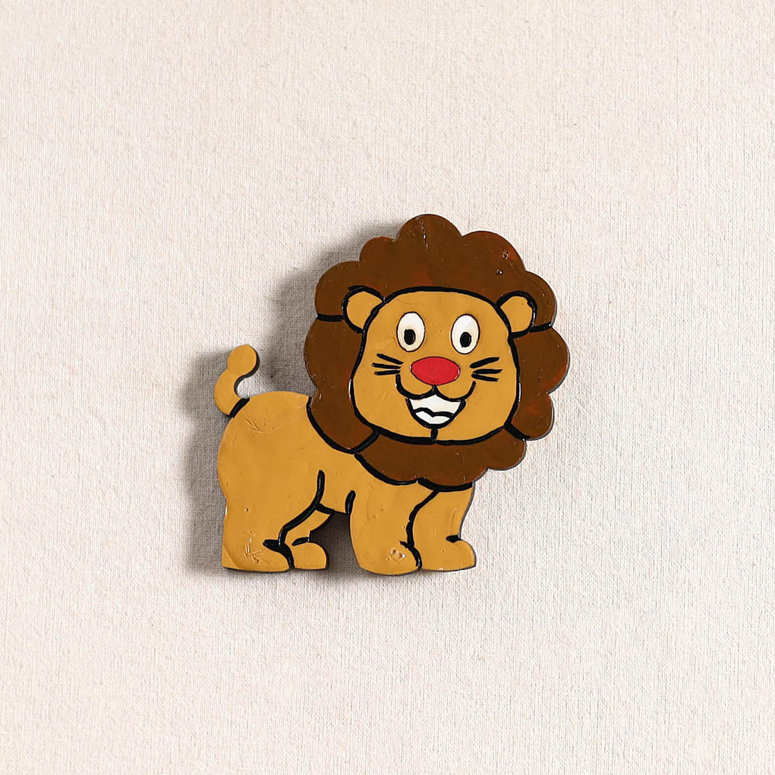 Lion Handpainted Fridge Magnet 52