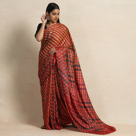 Buy Leheriya Tie-Dye Tussar Silk Handloom Saree Online l iTokri.com