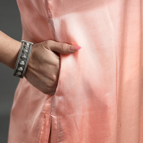 Buy Navy Blue Modal Silk Hand Embroidered Long Kurta l iTokri.com