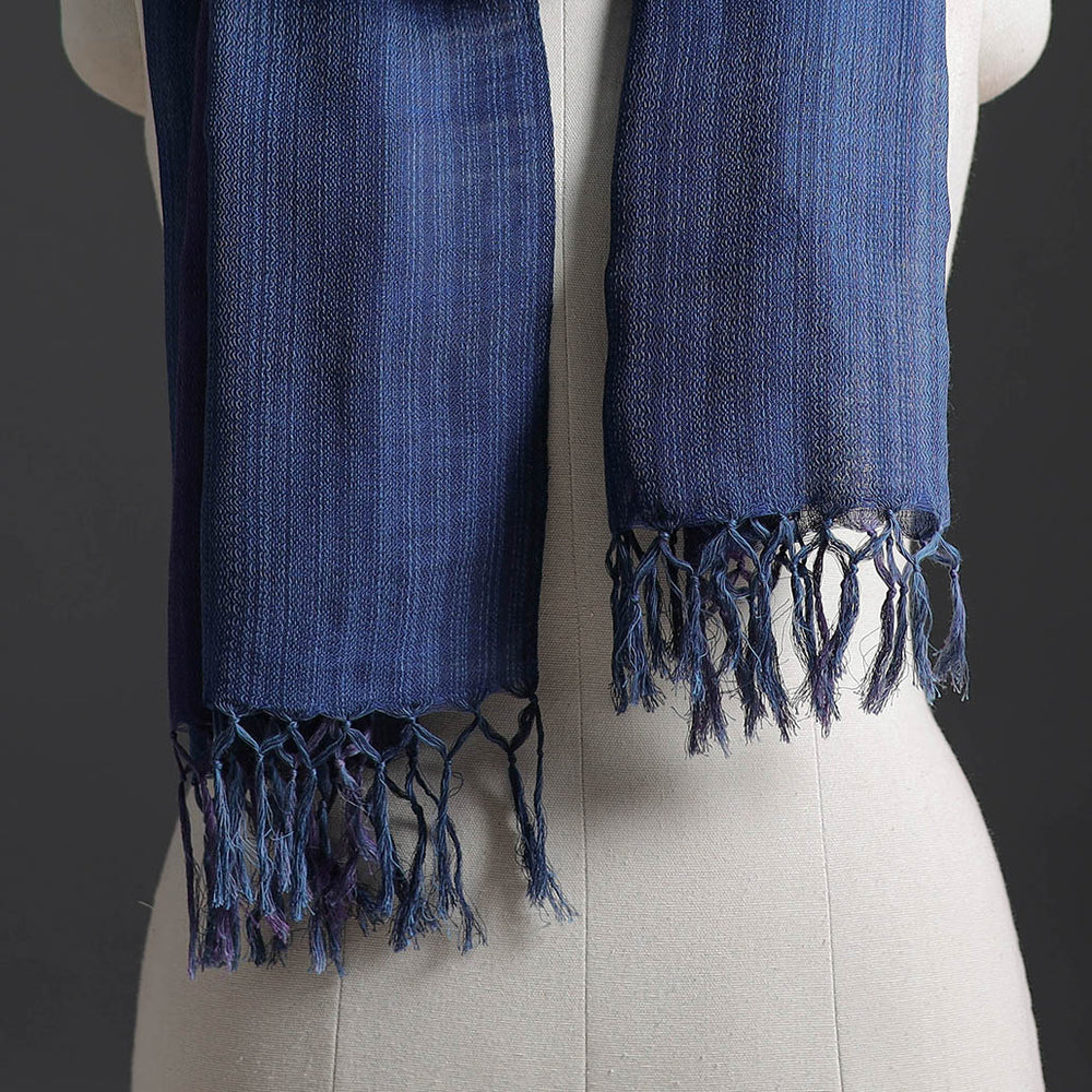 Blue - Kumaun Handwoven Merino Wool x Cotton Stole 189