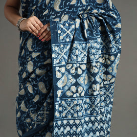  Pipad Hand Block Printed Cotton Saree 