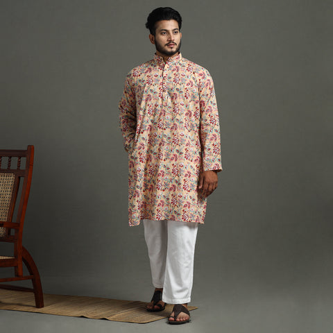 Sanganeri Block Printed Cotton Men Long Kurta 07