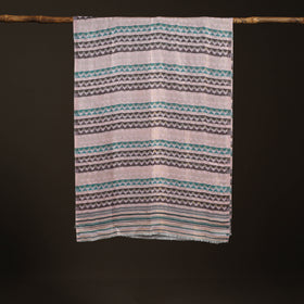 Zig Zag Zari Weave Fine Wool Stole for Women 96
