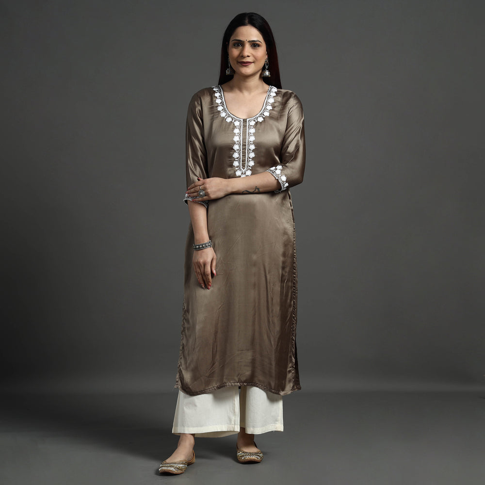 embroidery silk kurta