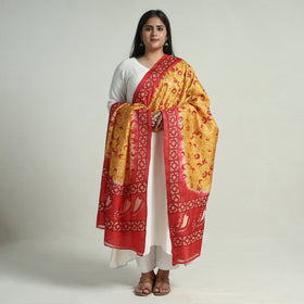  Bengal Kantha Embroidery Tussar Silk Handloom Dupatta 09 