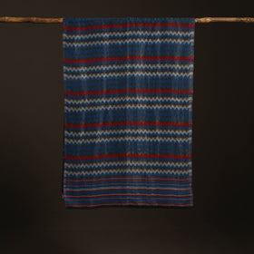 Zig Zag Zari Weave Fine Wool Stole for Women 95