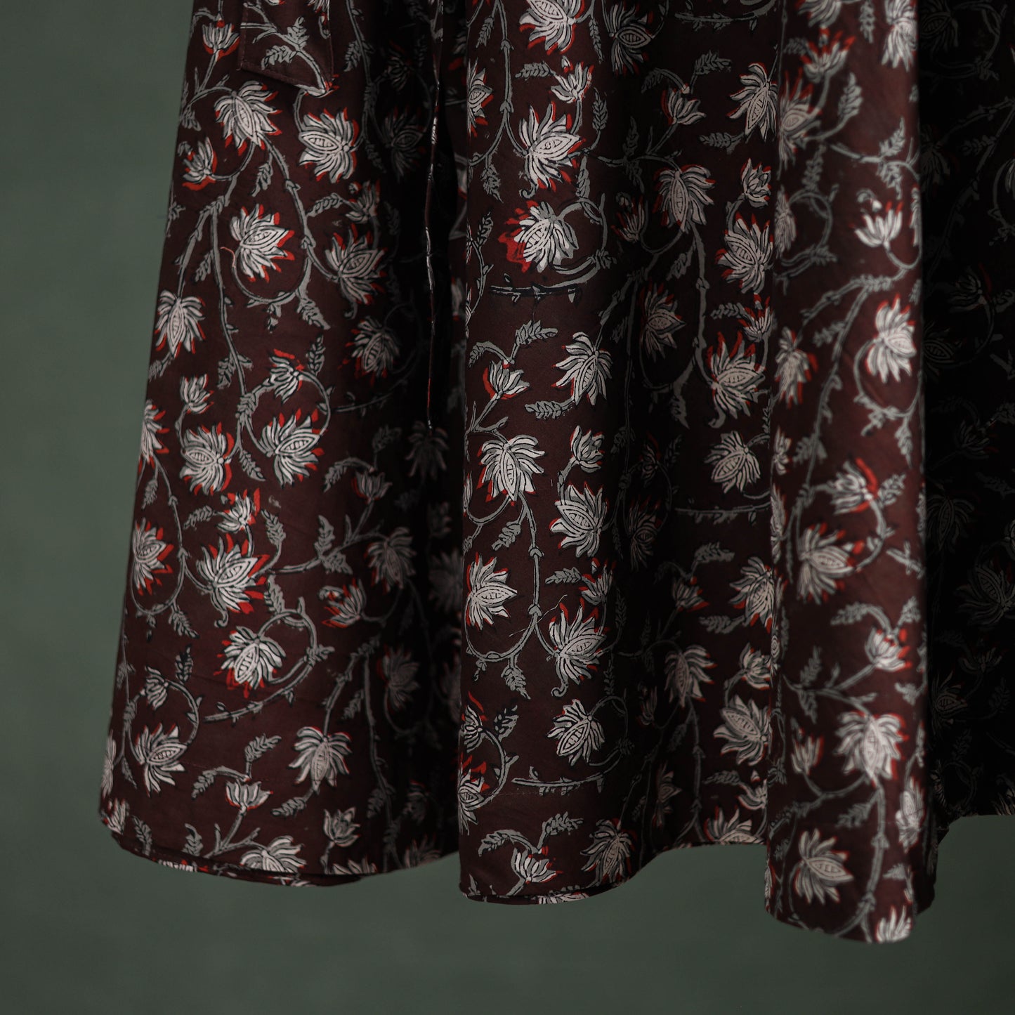 Bagru Hand Block Print Natural Dyed Cotton Wrap Around Skirt 15