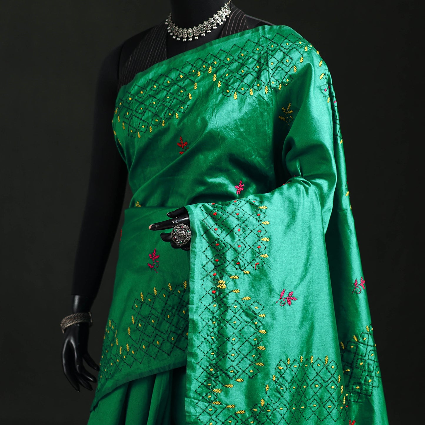 Hand Embroidered Silk Saree 64