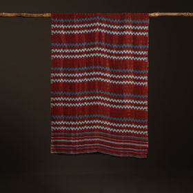 Zig Zag Zari Weave Fine Wool Stole for Women 94