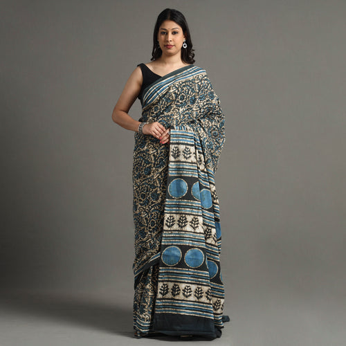 block printed saree