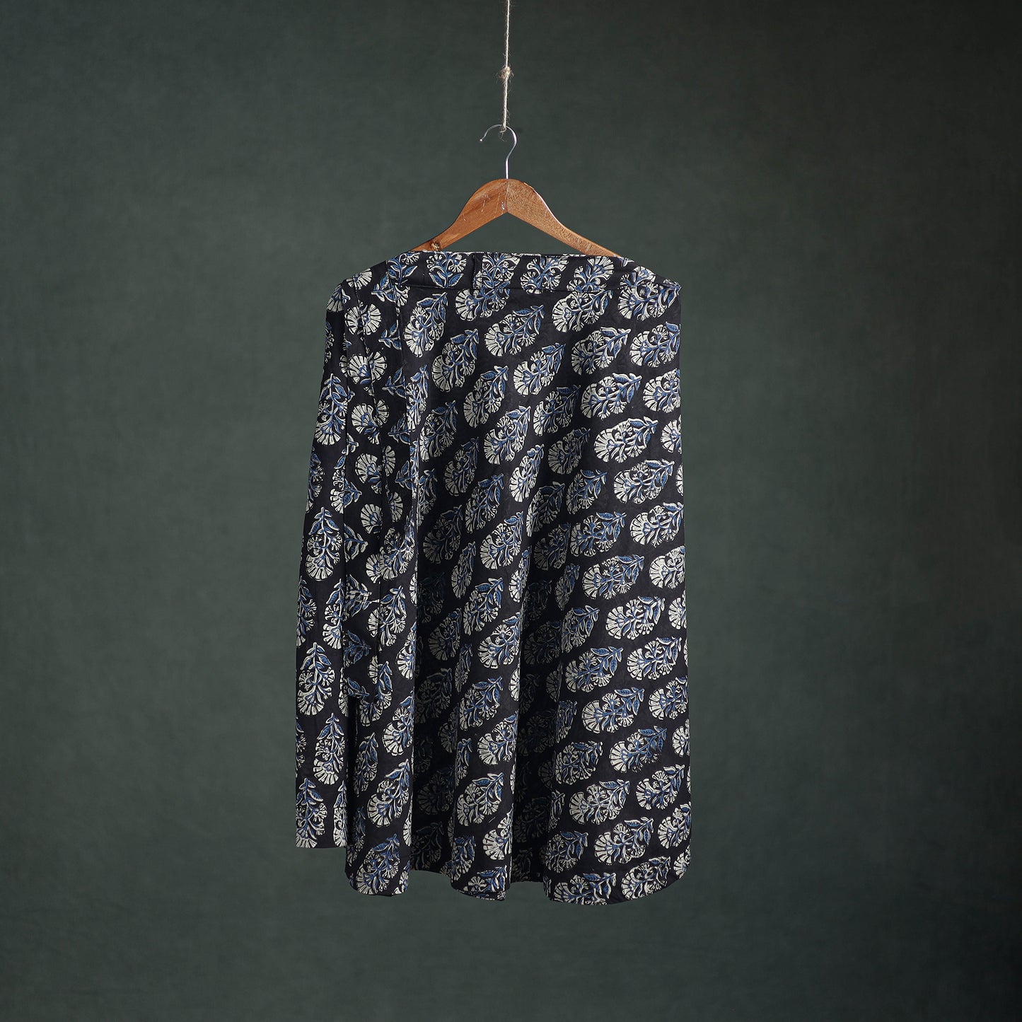 Bagru Hand Block Print Natural Dyed Cotton Wrap Around Skirt 16