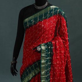 Kutch Tie-Dye Bandhani Cotton Saree with Blouse Piece 07