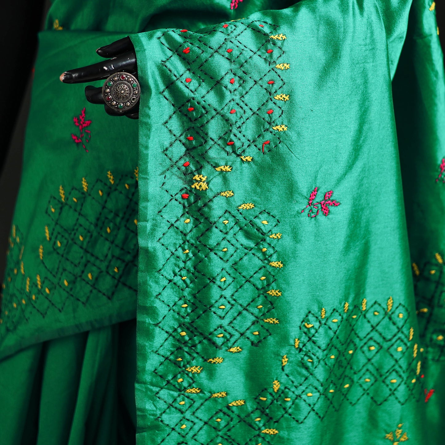 Hand Embroidered Silk Saree 64