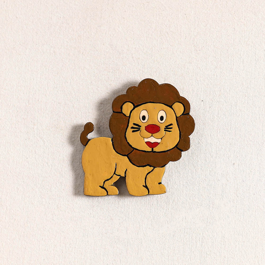 Lion Handpainted Fridge Magnet 55