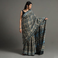 block printed saree