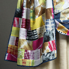 Multicolor - indigo reversible patchwork cotton dupatta 02