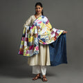 Multicolor - indigo reversible patchwork cotton dupatta 02
