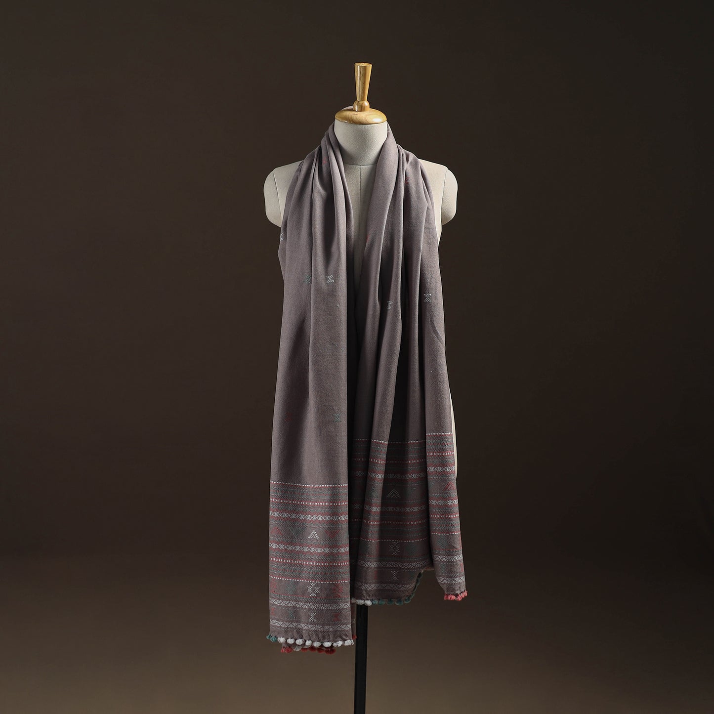 Kutch Bhujodi Handwoven Merino Wool Dhabla Shawl 35