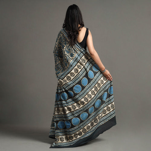 block printed saree