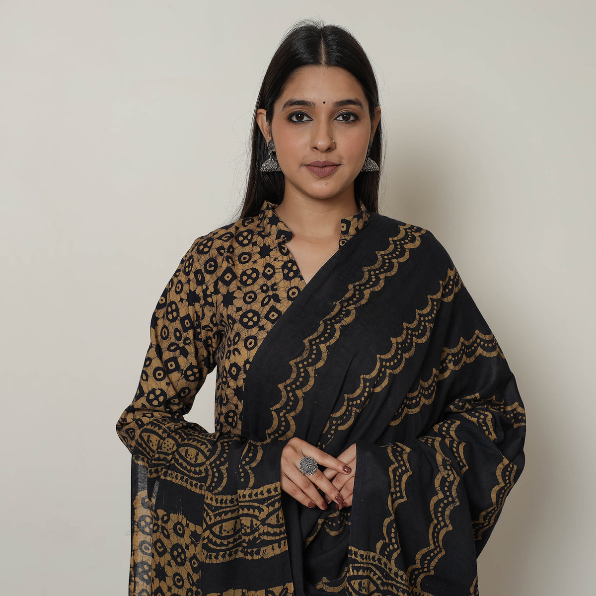 Batik Kurta with Palazzo & Dupatta Set