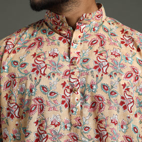 Buy Sanganeri Block Printed Cotton Men Long Kurta 07 Online at iTokri.com