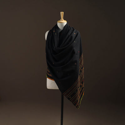 Kutch Bhujodi Handwoven Merino Wool Dhabla Shawl 36