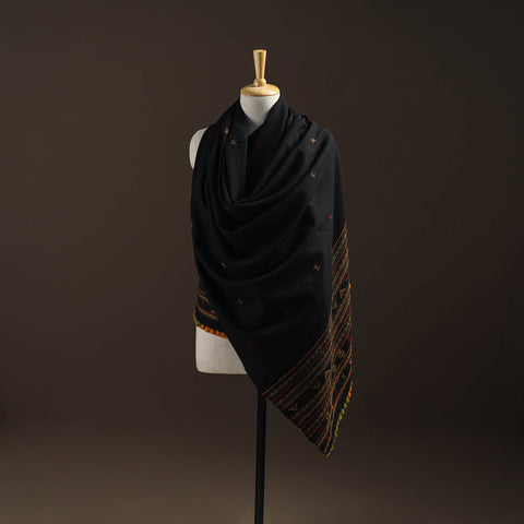 Kutch Bhujodi Handwoven Merino Wool Dhabla Shawl 36
