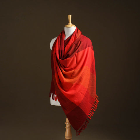 Orange - Kumaun Handwoven Pure Merino Wool Shawl 01