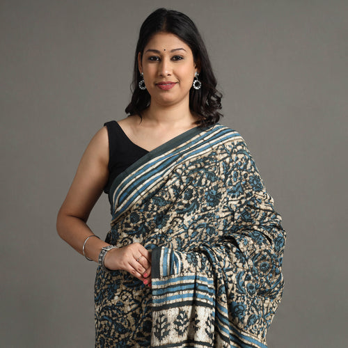 block printed saree