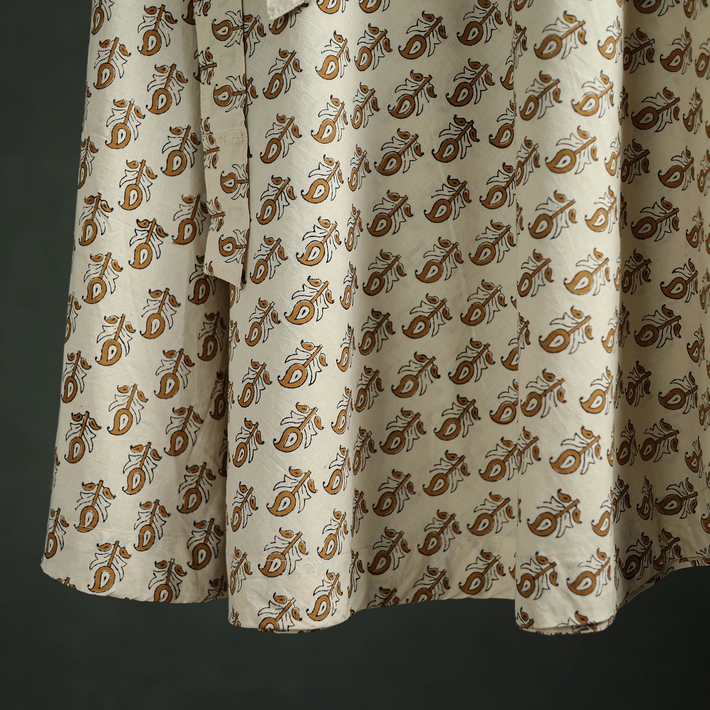 Bagru Hand Block Print Natural Dyed Cotton Wrap Around Skirt 17