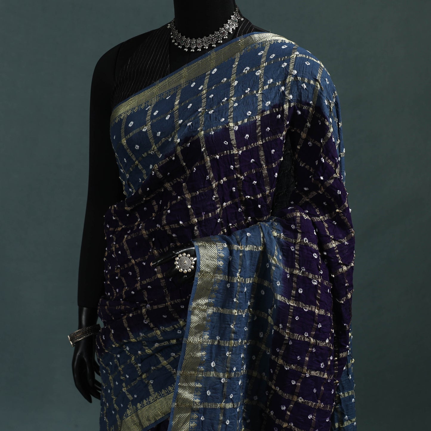 Kutch Tie-Dye Bandhani Cotton Saree with Blouse Piece 08